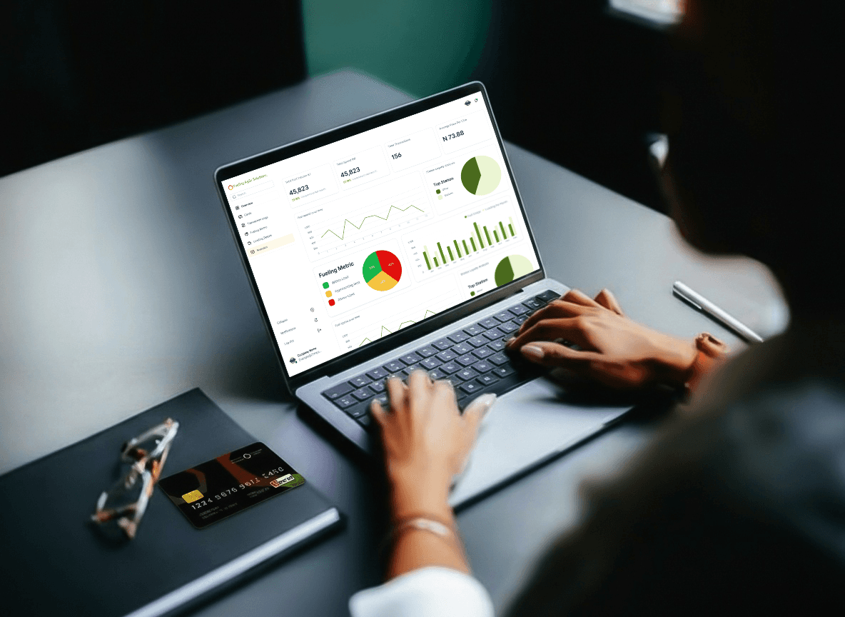Fleet manager analyzing fuel dashboard